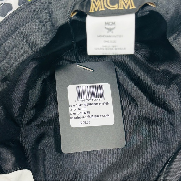 MCM Leopard Print Bucket Hat Multi Logo Embroidered Adjustable NWT - Picture 16 of 16